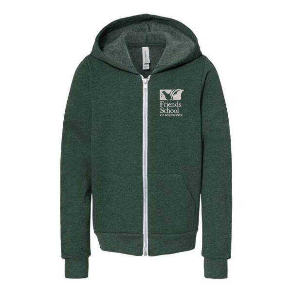 Bella + Canvas Youth Sponge Fleece Full-Zip Hoodie  - Embroidered Logo Thumbnail